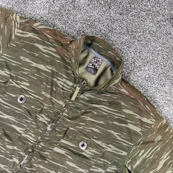 686 Tiger Stripe Camo Full Zip Fleece Jacket Mens XL Green Utility Techwear - Picture 5 of 16